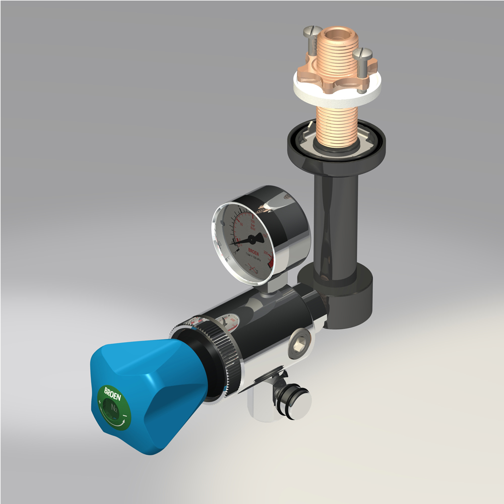 Suspended Mounting Fitting With Flow And Pressure Regulation Valves