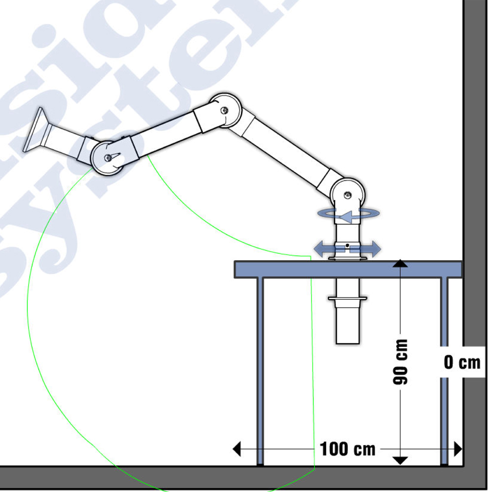 Table Mounted - 3 Joints 1370mm