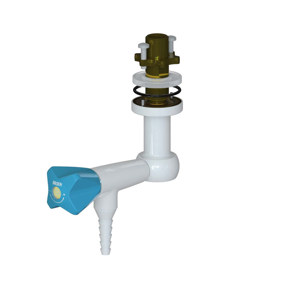Suspended Fitting with 90° Valve - 1 Valve - with Fixed Nozzle