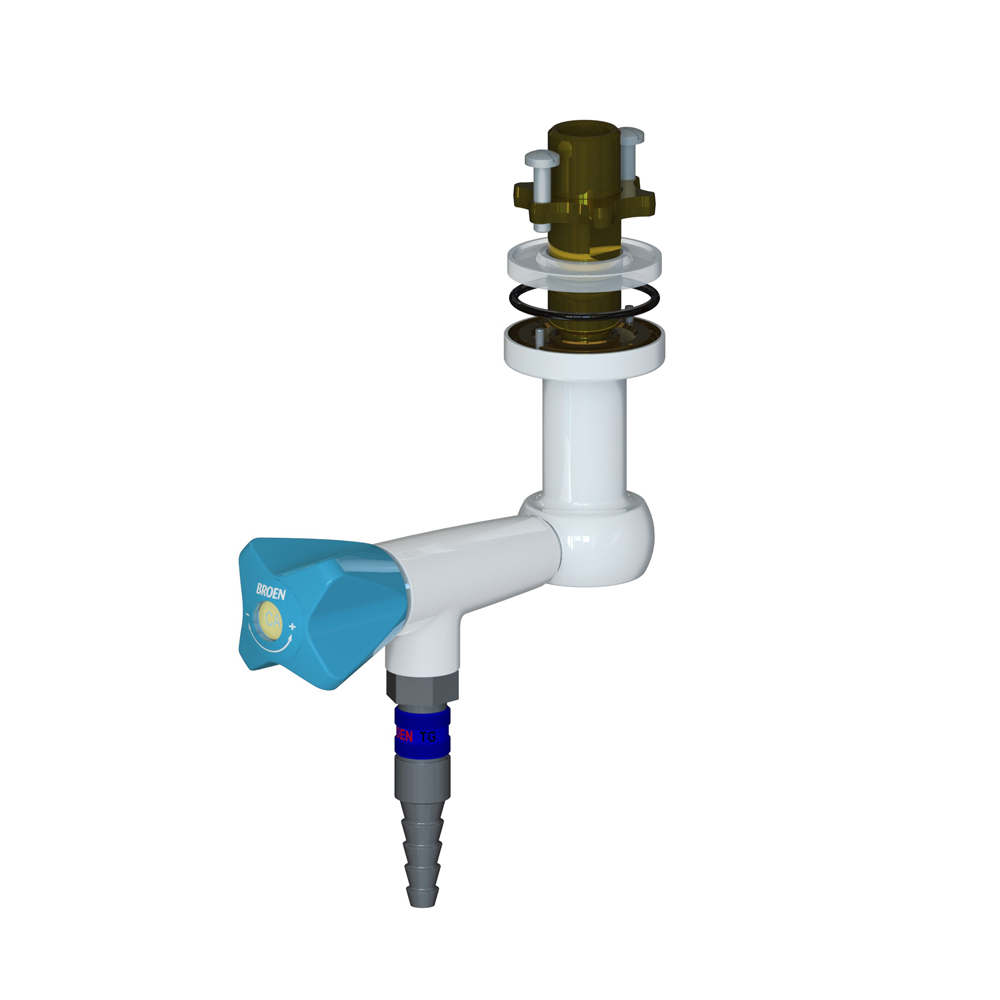 Suspended Fitting with 90° Valve - 1 Valve - with Quick Release Coupling