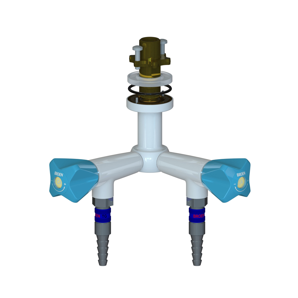 Suspended Fitting with 90° Valve - 2 Valve 90° - with Quick Release Coupling