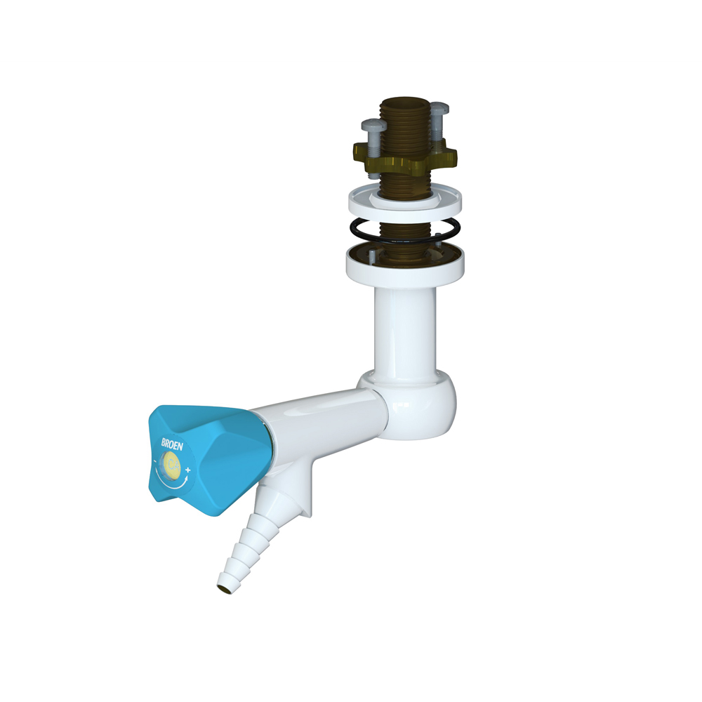Suspended Fitting with 45° Valve - 1 Valve - with Fixed Nozzle