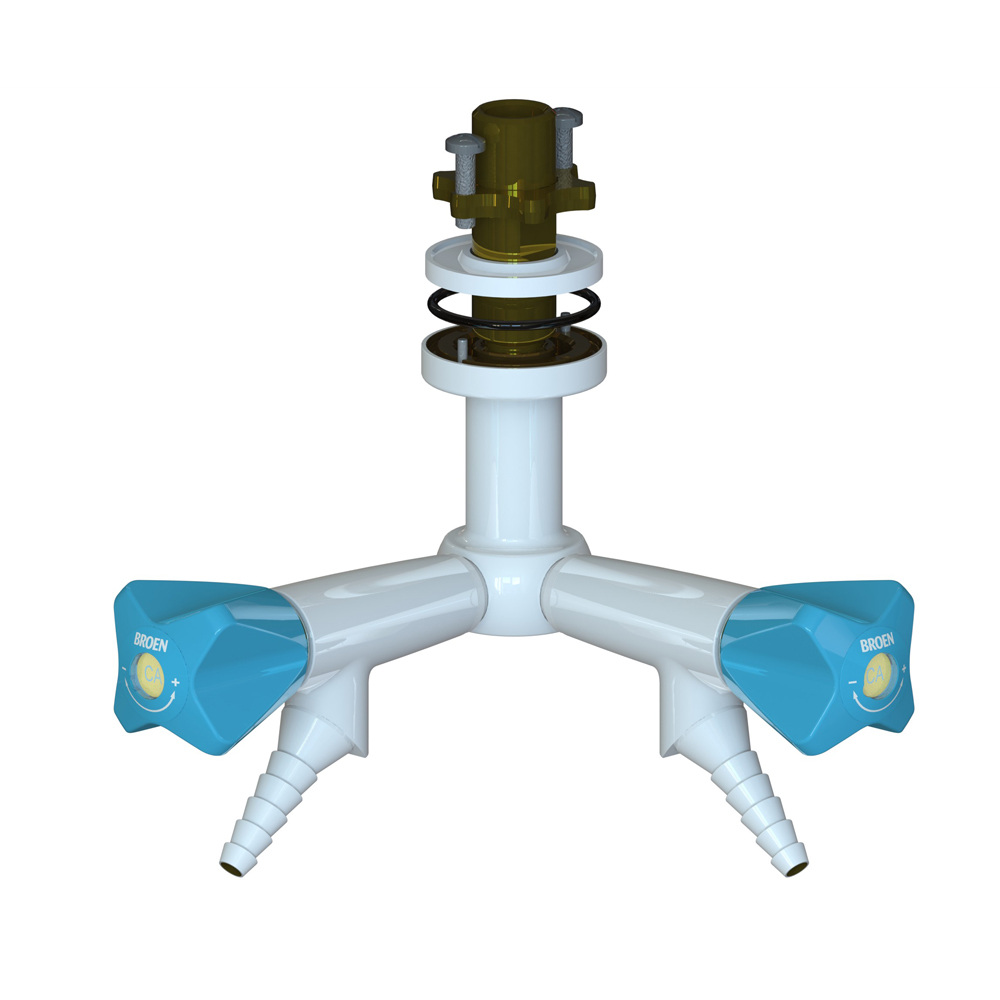 Suspended Fitting with 45° Valve - 2 Valve 90° - with Fixed Nozzle