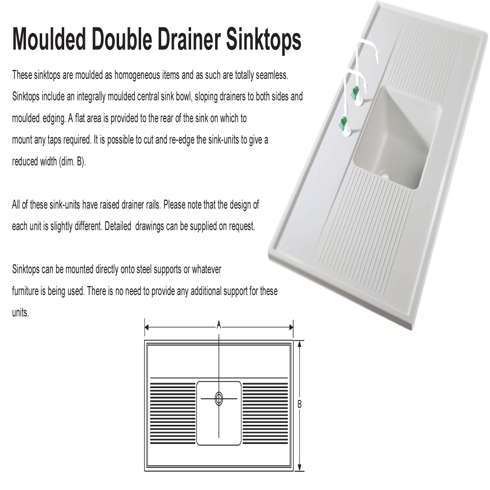 Moulded Double Drainer Sinktop (1350 x 760 mm)